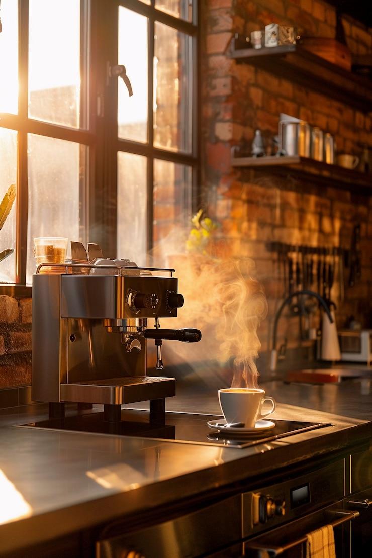 Free Photo coffee machine making a perfect cup of coffee