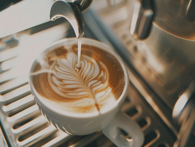 Free photo coffee machine making a perfect cup of coffee