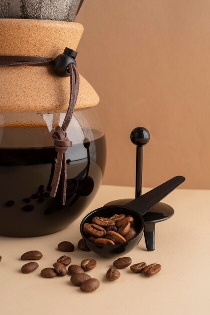 Coffee maker machine on table