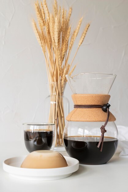 Coffee maker machine on table