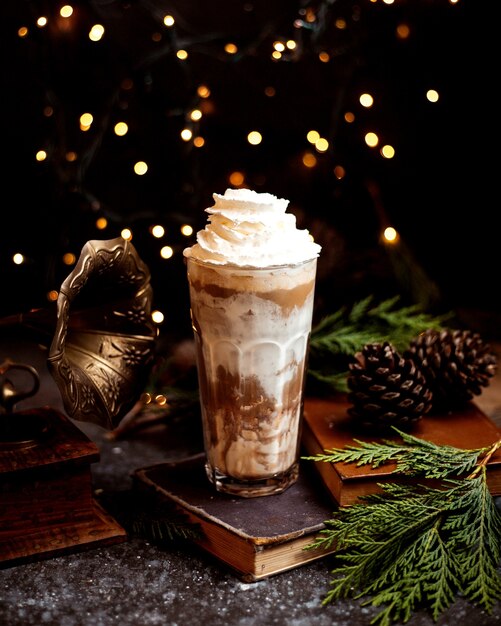 Coffee milkshake with whipped cream