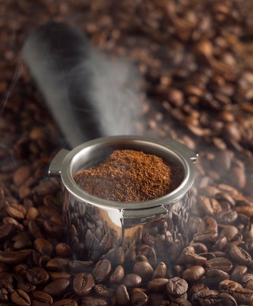 Coffee preparation concept still life