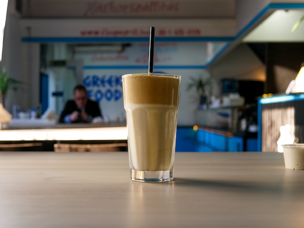 Coffee on a restaurant table