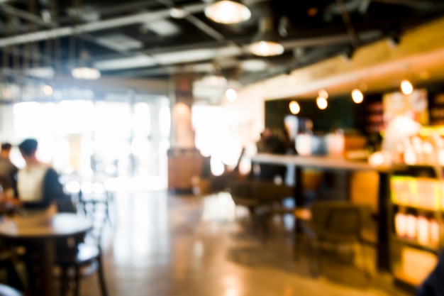 Coffee shop with blurred effect