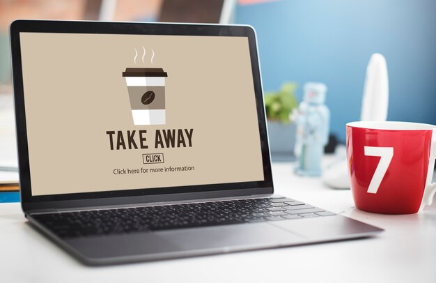 Концепция меню доставки кофе на вынос заказа онлайн