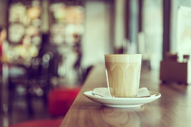 Coffee with milk in glass