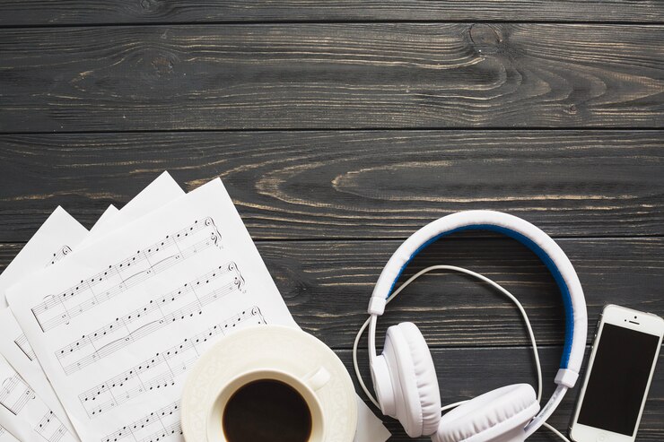 無料Photo 音楽機器付きコーヒー