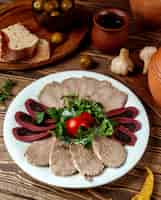 Free photo cold meat plate on the table