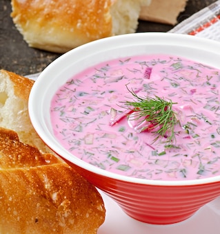 Cold soup with beetroot and yogurt