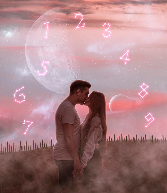 Free photo collage of numerology concept