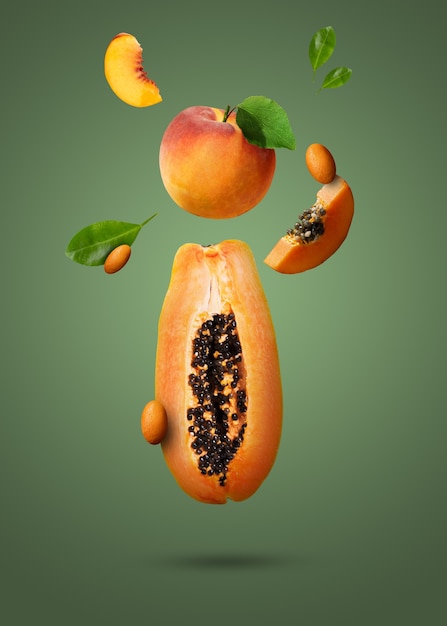 Бесплатное фото Коллаж из 3d текстур фруктов