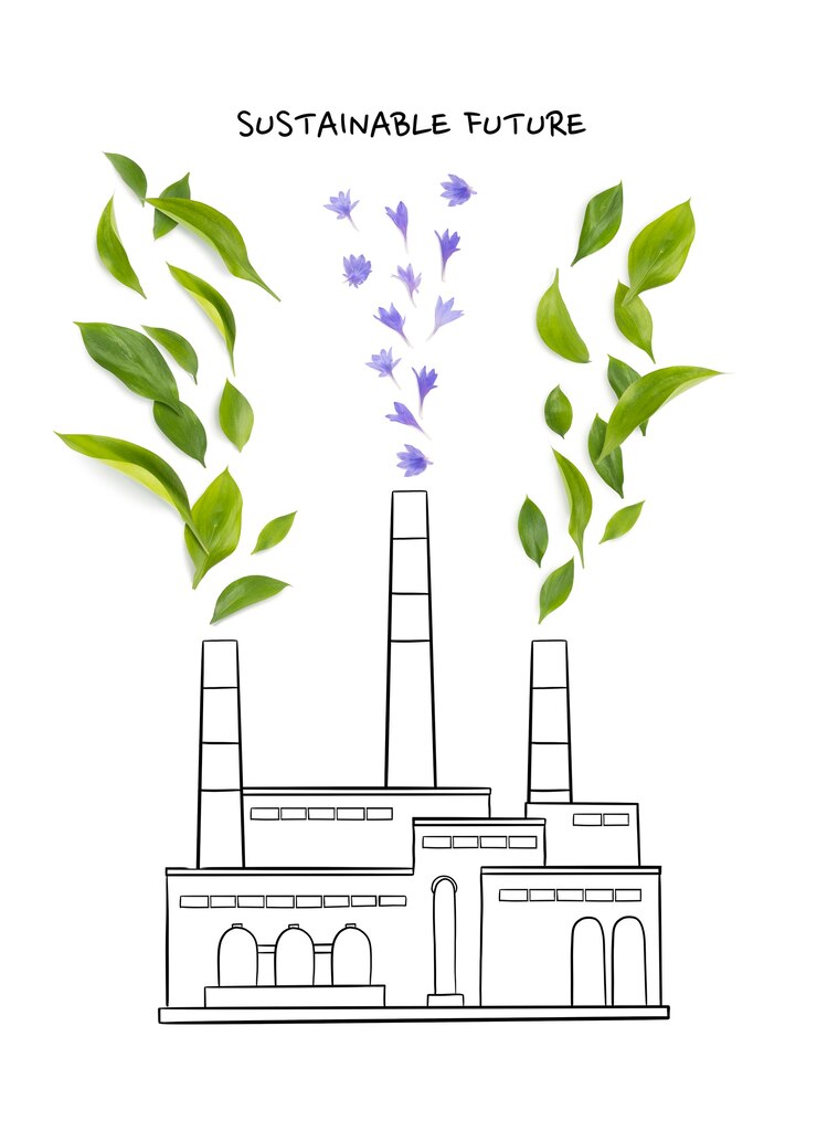 मुफ़्त फोटो collage sustainability and factories concept