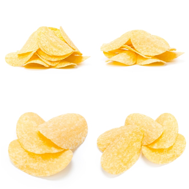 Free photo collage of tasty potato chips