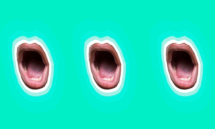 Free Photo collage with set of mouth collection
