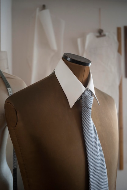 Collar and tie on mannequin