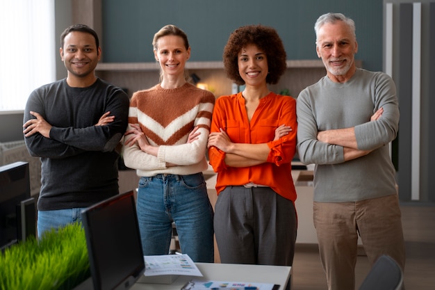 Colleagues at the office during a work day