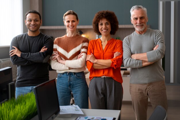 Colleagues at the office during a work day