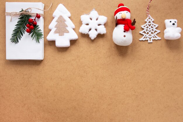 Collection of christmas decorations with copy space