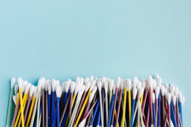 Collection of colorful cotton buds