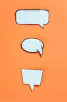 Free photo collection of comic style speech bubbles on an orange background