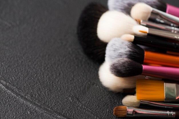 Collection of cosmetics brushes