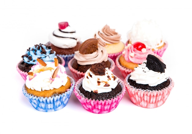 Collection of cupcakes with different flavours