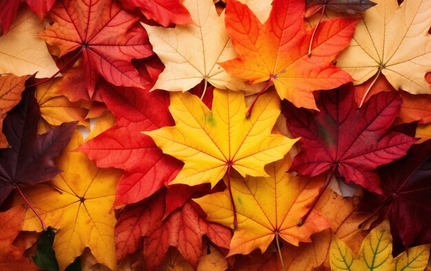 Collection of dry fall leaves