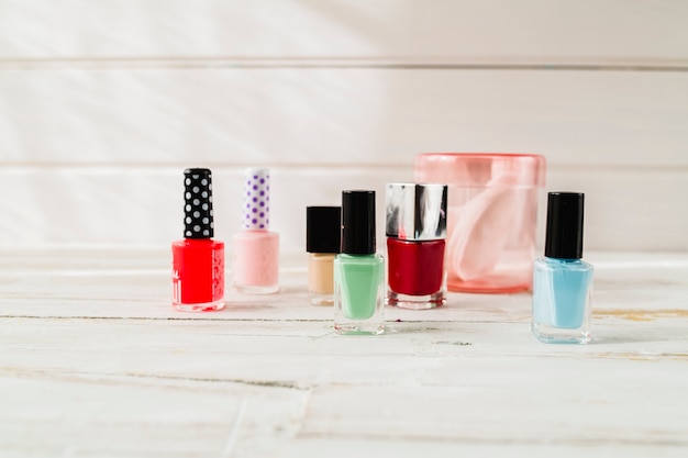 Collection of nail polishes