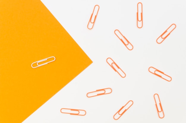 Free photo collection of paper clips with only a white one