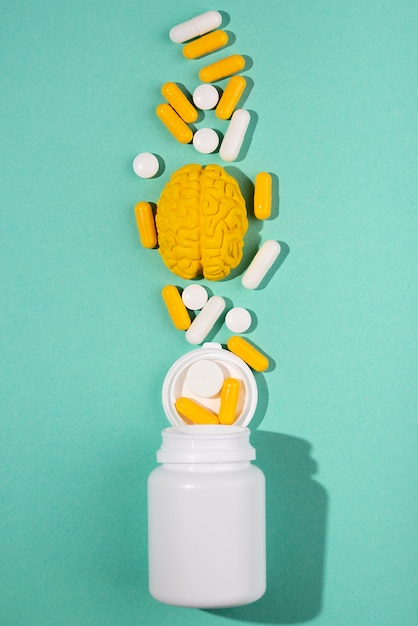 Collection of pills for brain boost and memory improvement