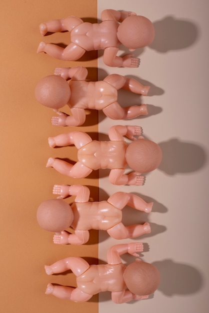 Collection of plastic baby dolls for children