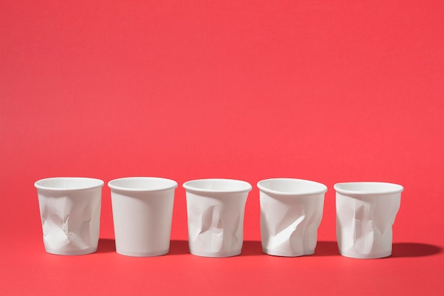 Free photo collection of plastic cups with copy space