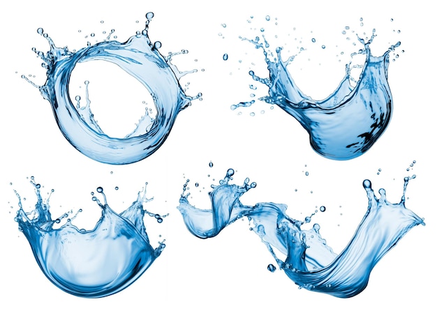 Collection of realistic water splashes