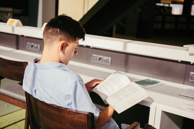College boy studying