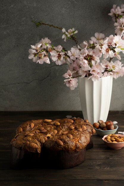 Colomba with chocolate and almonds