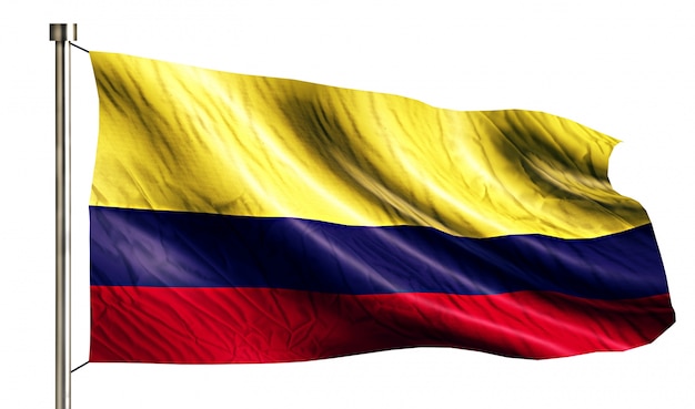 Colombia National Flag Isolated 3D White Background