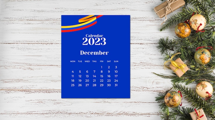 Бесплатный Фотография колумбийский рождественский календарь на 2023 год