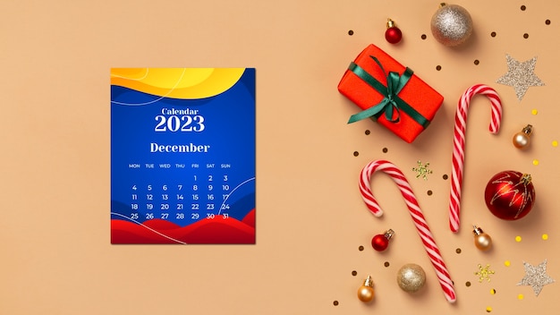 Foto gratuita calendario natalizio colombiano per il 2023