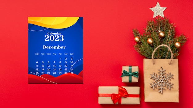Бесплатное фото Колумбийский рождественский календарь на 2023 год