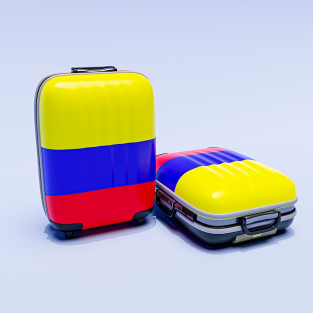 Free photo colombian flag on luggage