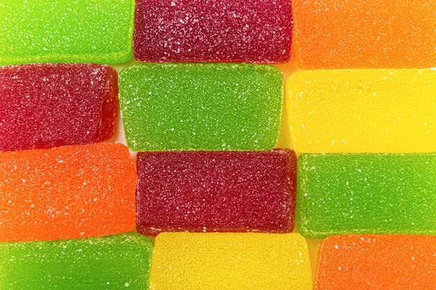 Free photo color chewing candies on a white background