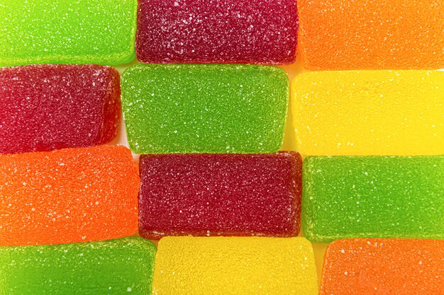 Color chewing candies on a white background