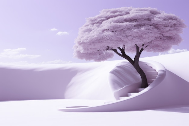 Бесплатное фото Цвет года фиолетовый оттенки абстрактный пейзаж с фантастической эстетикой