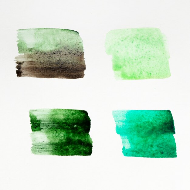 Color palette of watercolor stains