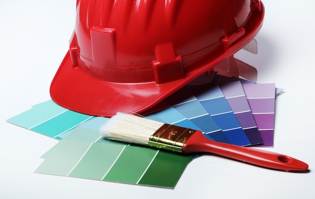 Color pallete and hard hat