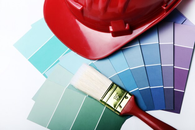 Color pallete and hard hat