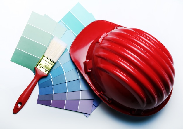 Color pallete and hard hat