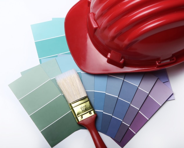 Color pallete and hard hat