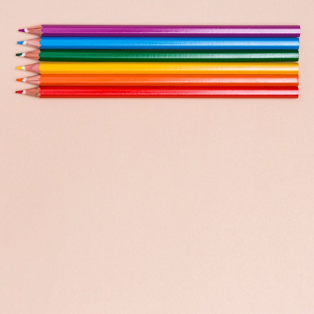 Free photo color pencils as symbol of lgbt