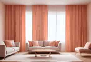 Foto gratuita colore dell'anno spazio di interior design con mobili e decorazioni
